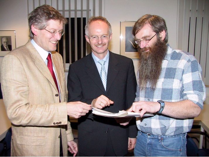 2002 mit Prof. Bernd Walter und Thomas Bücking, die Öhmann nach Coesfeld holten